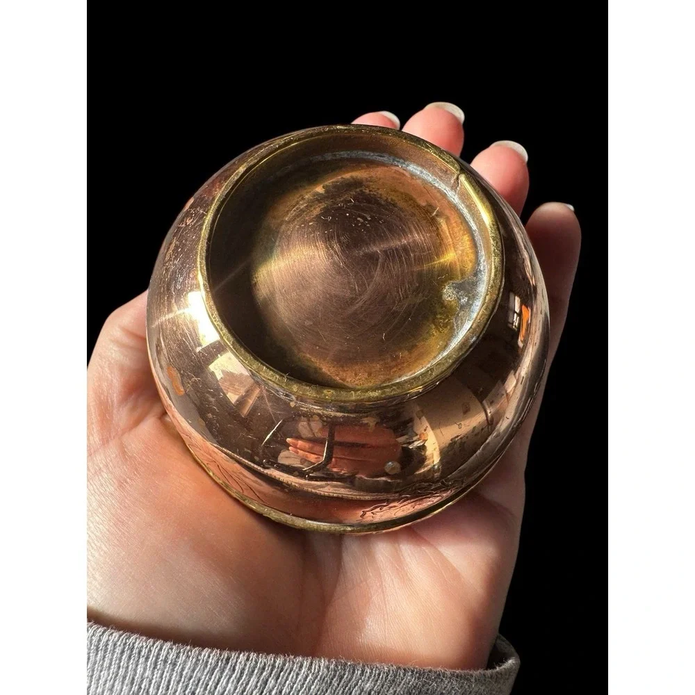 Copper Offering Bowls 3'' With Polished Amethyst Stones